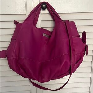 Renato Angi magenta Italian leather Bag